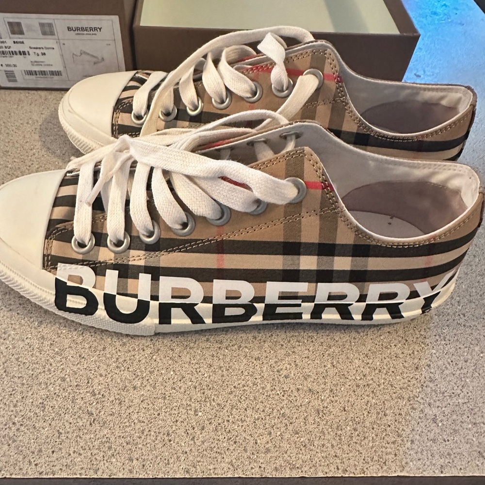 Burberry Plaid Canvas Sneakers